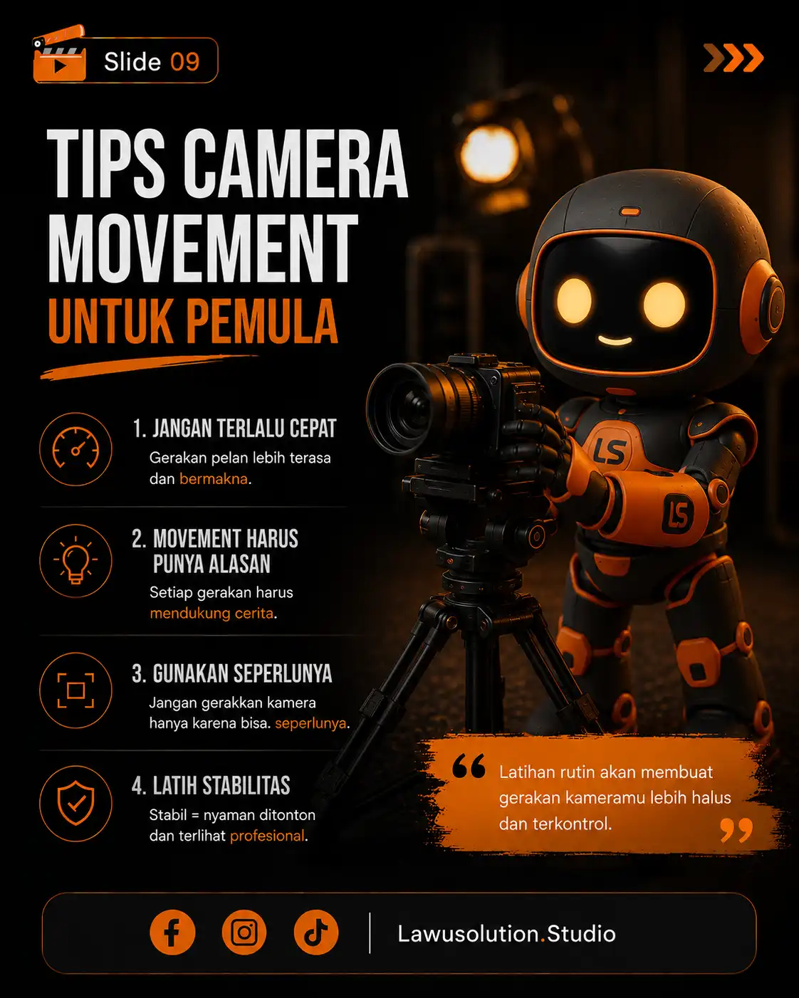 Tips camera movement untuk pemula agar video terlihat lebih cinematic, stabil, dan profesional.