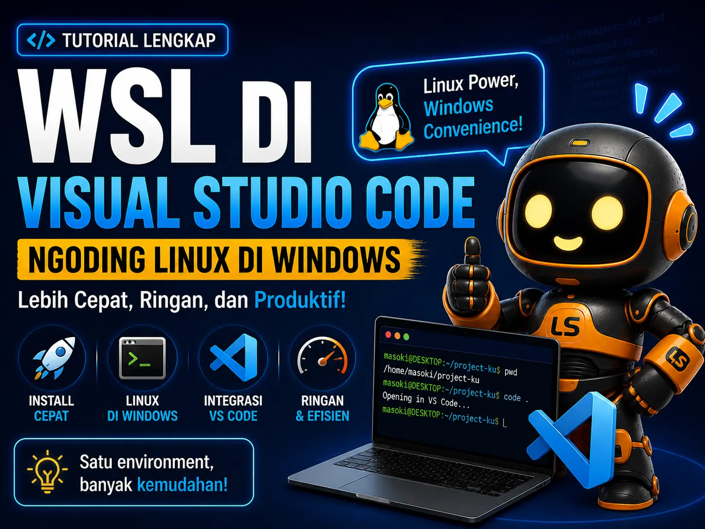 Tutorial WSL di Visual Studio Code untuk ngoding Linux di Windows dengan mudah dan cepat